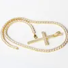 Hip Hop Micro Pave Zirkoon Kruis hanger Zirkoon Crystal Custom Grootte tennisketen ketting ijs uit herenjuwelen 201014