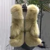 ZDFURS * Gilet naturale Gilet corto senza maniche Gilet invernale caldo Gilet naturale Giacca vera pelliccia di volpe 201214