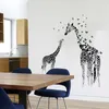 3d två giraff fjäril diy vinyl vägg klistermärken för barn rum hem dekor art decals tapet dekoration adesivo de parede 201130