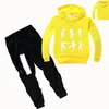 DLF 2-16Y Gra Graficzna Drukuj Odzież Dziewczyny Zestaw Dzieci Bluzy Topy Sweter Ubrania + Spodnie Spodnie 2 sztuk Zestaw Prezenty Toddler Outfit LJ200831