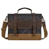 IMIDO Herren Messenger Bag 15 6 Zoll wasserdichte Canvas Leder gewachste Canvas Aktentasche Vintage Leder Computer Laptop Tasche Satchel1290P