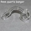 Raucherzubehör Quarz-Banger, 4 mm dick, kuppellos, 100 % echter Quarznagel für Bong, 90 Grad, 18 mm, 14 mm männlich, weiblich