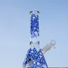 Beaker de vidro inebriante bong com adesivo de abelha Óleo Dab Rigs 18mm fêmea articulação tubos de água DCB20101