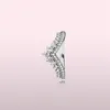 Nouvelle princesse Wish Ring Original Boîte pour 925 argent sterling princesse Wishbone Anneaux CZ Diamond Women Wedding Gift Ring2889417