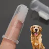 Suministros para mascotas Perro Gato Herramientas de belleza Juguetes Cepillo de dedo suave Perros Cepillo de dientes Mal aliento Cuidado dental Sarro Herramienta de limpieza para mascotas SN4843