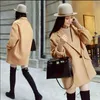 Cappotto di lana double face di alta qualità Moda donna Risvolto Outwear Giacca di cammello Casual Autunno Inverno Cappotto elegante 201215