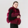 Qiuchen PJ8051 Горячая продажа модель мода короткая жилет женский жилет зимой 100% натуральный енот для реального меха 201111