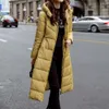 S6XL Plus Size Winter Women Down Jacket Plus Long Fashion Cotton Outwear Hoodie Parkas varma jackor Kvinnliga vinterrockkl￤der 201210