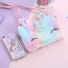 Dzieci Pluszowe Futro Unicorn Fanny Pack Chest Bag Zip Crossbody Portmonetki Fuzzy Cartoon Portfel Torebki Baby Girls Messenger Torba na ramię E121503