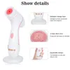 Electric Face Cleaners Facial Cleansing Brush Pore Ceaner Skin Deep Cleaning Spin Brush 3 Heads Face Spa Facial Beauty Massage 201190I