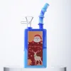 Xmas dryckesflaska hookahs silikon bong julstil mini små riggar vattenrör med glasskål olja dab righoka 14.5mm kvinnlig gemensam wp21123