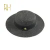 Ladies Sun Boater Flat Hats Small Bee Paillettes Paglia Retro Gold intrecciato Parasole femminile Shine Cap RH 220113