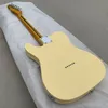 I lageranpassad butik Deluxe Cream White Blonde Electric Guitar Gratis fraktsträng genom Body Black PickGuard