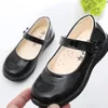 Весна осень детские девочки обувь для детей детская школа черная кожаная обувь для студентов одежды обувь девушки 4 5 6 7 8 9 10 11-16T 201201