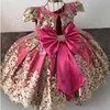 Dziewczyna Dresses Baby Girl Dress Tutu Party Flower Vintage Girls Princess 1 rok Urodziny dla malucha Vestidos