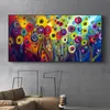 Abstracte kleurrijke bloem olieverf gedrukt op canvas prints wall art foto's voor woonkamer moderne home decor frameless