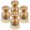 Bamboo Palm Brush Scrub Brushes for Dishes Pots Pans Kitchen Sink Cleaning Tools RRA11381