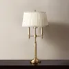 Hotel Home Decoration Table Lamp Linen Lampshade Amercian Vintage Luxury Villa E27 Reading Desk Lights H65 Brass Luminaires New Arrival