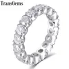 Transgems Solid14K585ホワイトゴールド4mm f女性のための色の結婚指輪ギフト宝石結婚指輪Y200620