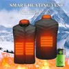 Gilet chauffant lavable USB chargeant chauffage électrique veste chaude contrôle température camping en plein air randonnée veste de chasse chaude 201214