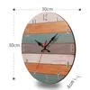 ساعة الحائط الحديثة تصميم آلية خمر الرقمية المعادن الأوروبية الخشبية الرومانية الحرفية ساعة الحائط غرفة المعيشة هدية الزخرفية H1230