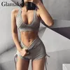 Glamaker النيون الأخضر عالية الخصر اللياقة يغطي الرجل المرأة رفع العمل خارج الرياضة السوداء jeggings الإناث السراويل كابريس طماق قصيرة LJ201006