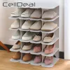 CellDeal Assemblaggio fai-da-te 6 strati Impilabile Organizzatore Scaffale Scaffale Supporto Risparmio di spazio Appendiabiti Scatola per scarpe 201102