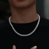 Kedjor Små 6mm Iced Out Kubansk kedja Bling Halsband Rhinestone Golden Miami Länk för Kvinnor Mäns Hip Hop Smycken Gåvor