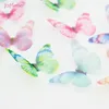 100PCS Gradient Organza Fabric Butterfly Appliques Translucent Single Layer Butterfly for Party Decor, Doll Embellishment Y200903