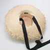 long ribbon raffia beach hast for women windshield decoration summer straw hat wholesale drop 220312