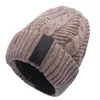 Men Fashion Warm Knit Beanie Hood Male Korean Style Cool Winter Plus Thickening Inside Hat Outdoor Skull Caps