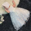 Tjejklänningar Baby Tjej Dop Klänning Outfits Infant White Boutique Lace Chopening Gown With Hat Första Födelsedag För Född Infant1