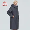 Astrid Winter Jacket Femmes Contraste Couleur Long Vêtements en coton épais avec capuchon et fermeture à glissière Manteau chaud Femme Parka AT-6703 201214