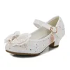 Frühling Kinder Schuhe Mädchen Hohe Ferse Prinzessin Tanz Sandalen Kinder Schuhe Glitter Leder Mode Mädchen Party Kleid Hochzeit