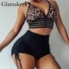 Glamaker النيون الأخضر عالية الخصر اللياقة يغطي الرجل المرأة رفع العمل خارج الرياضة السوداء jeggings الإناث السراويل كابريس طماق قصيرة LJ201006