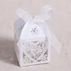 200Pcs/set Heart Laser Cut Hollow Carriage Baby Shower Favors Boxes Gifts Candy Boxes Favor Holders With Ribbon Wedding Party Supplies