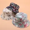 New 3D Flower Print Bucket Hat Women Japanese Fahion Basin Hat Female Summer Outdoor Fat Top Sun Cap Hip-hop Fisherman Hats