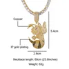 Hip Hop Iced Out Bling Cubic Zircon CZ Bean Necklaces &Pendants For Men Jewelry With Tennis Chain Y1130202P