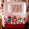 Lbsisi vida 10 pcs chinês ano novo caixa de cupcake festival de primavera festa de natal festa de ovo gema de chocolate embalagem favores caixa vermelha h1231