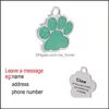 Tag de cão, cartão de identificação Suprimentos Pet Home Jardim personalizado Tags gravado Cat filhote de cachorro ID Nome Colar Tag Acessórios Pingente Osso / Glitter Drop