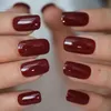 Valse nagels nep nagels pure kleur volledige cover middelgrote lengte valse pers op tips vierkante kunstmatige nagelket manicure DIY Home 220225