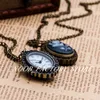 New Quartz Vintage New Queen's Head Carved Rose Pocket Watch Necklace Jewelry Wholesale Sweater Chain Fashion Pocket Watch Copper Color Stee