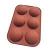 6 buracos silicone molde de cozimento para cozer 3d bakeware chocolate meio esfera esfera molde cupcake bolo diy muffin ferramenta de cozinha lx4147