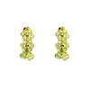 Natural Peridot Lace 925 Sterling Silver Gold Color Earrings Green Stone Sparkling August Birth Stone Earrings For Gift