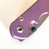 Versione personalizzata limitata Coltelli pieghevoli CR Inkosi Manico in titanio viola anodizzato Bellissimo coltello damasco Tasca EDC Attrezzi da campeggio tattici Attrezzatura da esterno