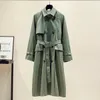 UK Brand new Fashion 2020 Fall Autumn Casual Double breasted Simple Classic Long Trench coat with belt Chic Female windbreaker LJ200824