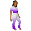 Women Knitted O-neck Crop Top Pencil Pants 2 Piece Set For Female Tops Casual Streetwear Trousers Two Pieces Sets Women's Suits T200821