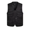 Multi-poche Multi-poche Classic Tactique Sans manches sans manches Mâle Manteau solide Work Vest photographe Masculino Jacket 201120