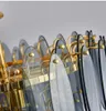Lampadari moderni di lusso lampadari per soggiorno lampada a sospensione rotonda in oro sala da pranzo arredamento camera da letto lampada in vetro grigio fumo / bianco