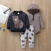 Kledingsets babymeisjes jongens kleding lange mouwen lange mouwen hoodies tops jassen broek bodysuits lent winter 3 st geboren meisje 221007